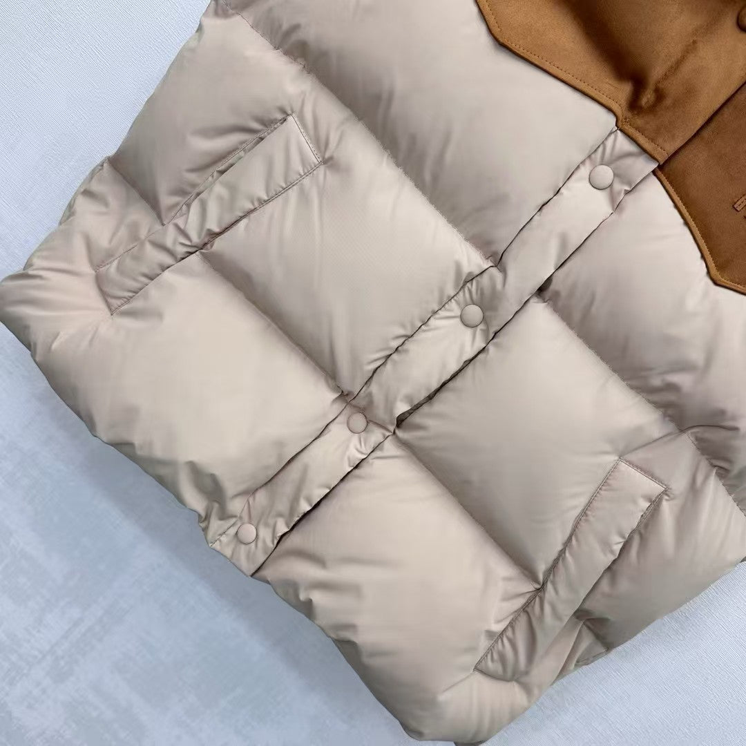 Color-blocked down vest