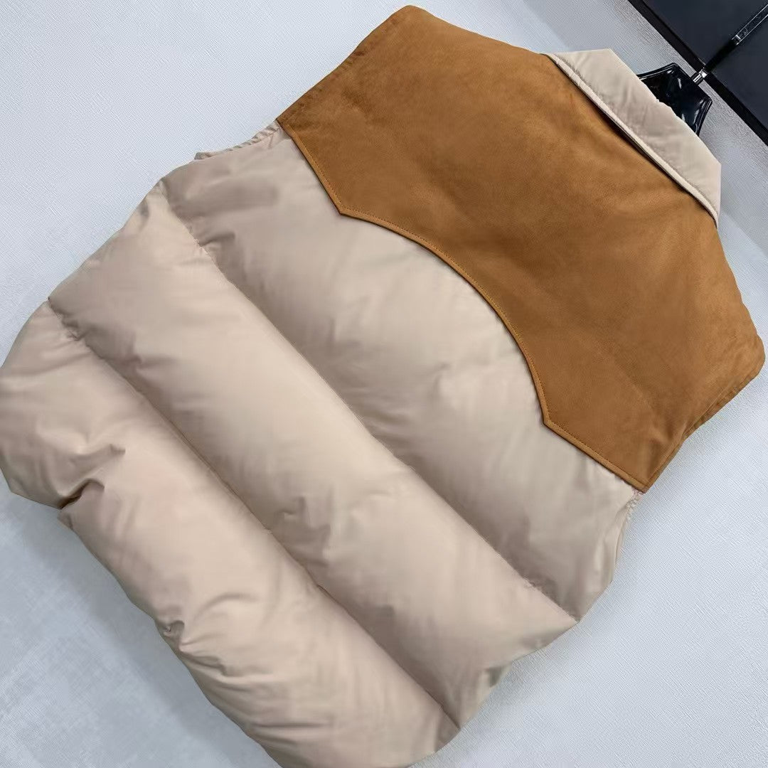 Color-blocked down vest