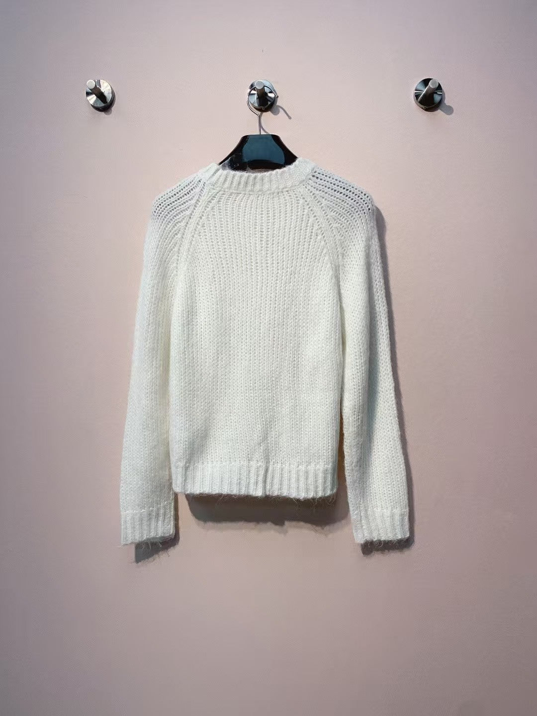 New crochet crew neck cardigan
