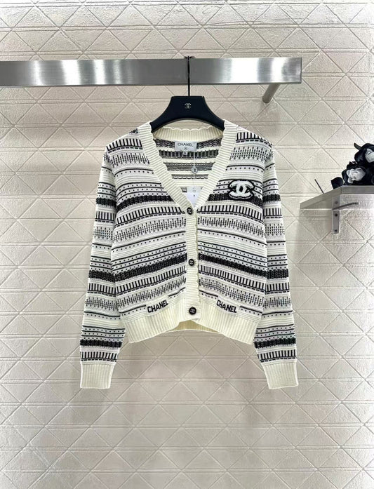 New striped knit cardigan