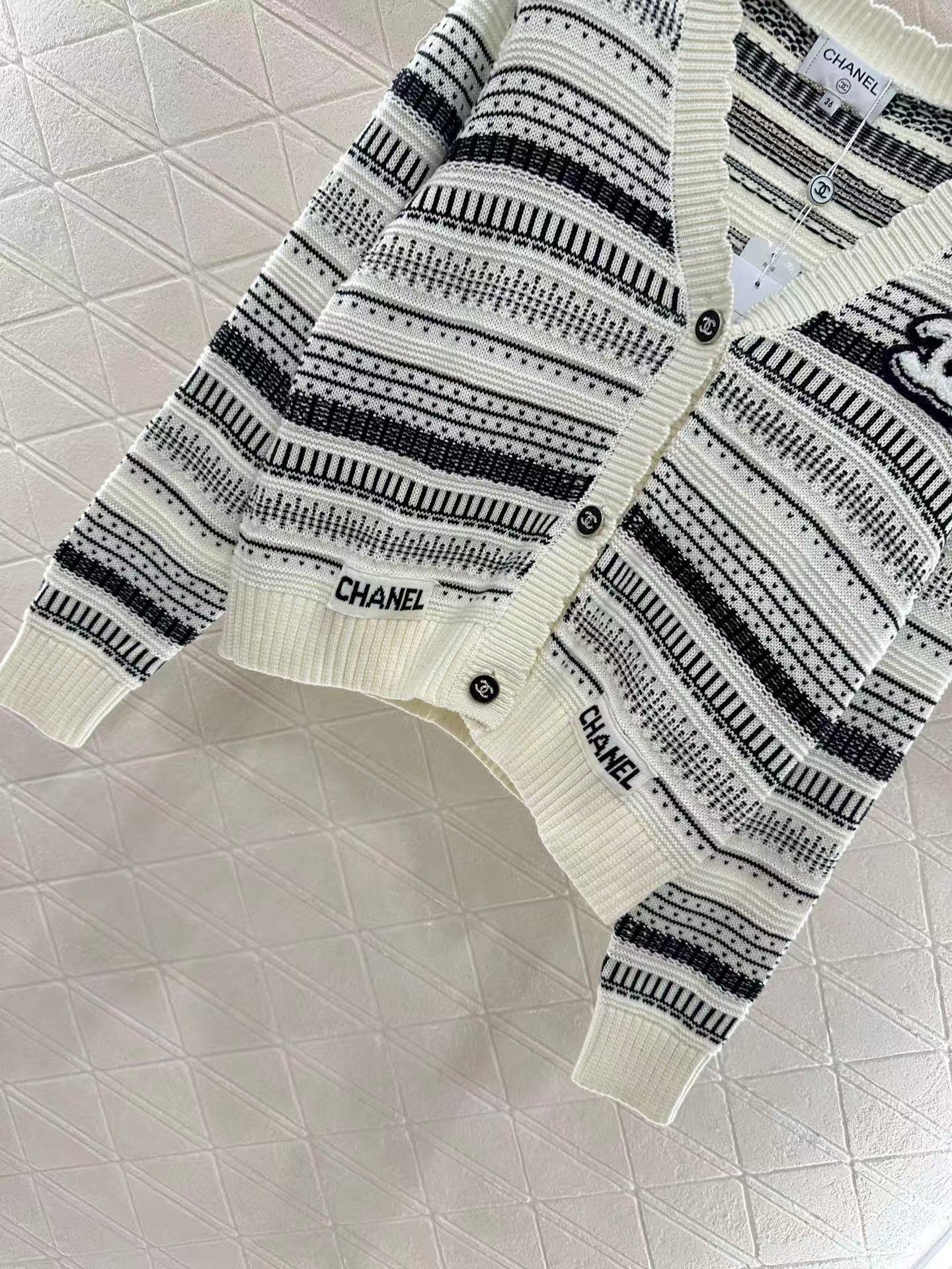 New striped knit cardigan