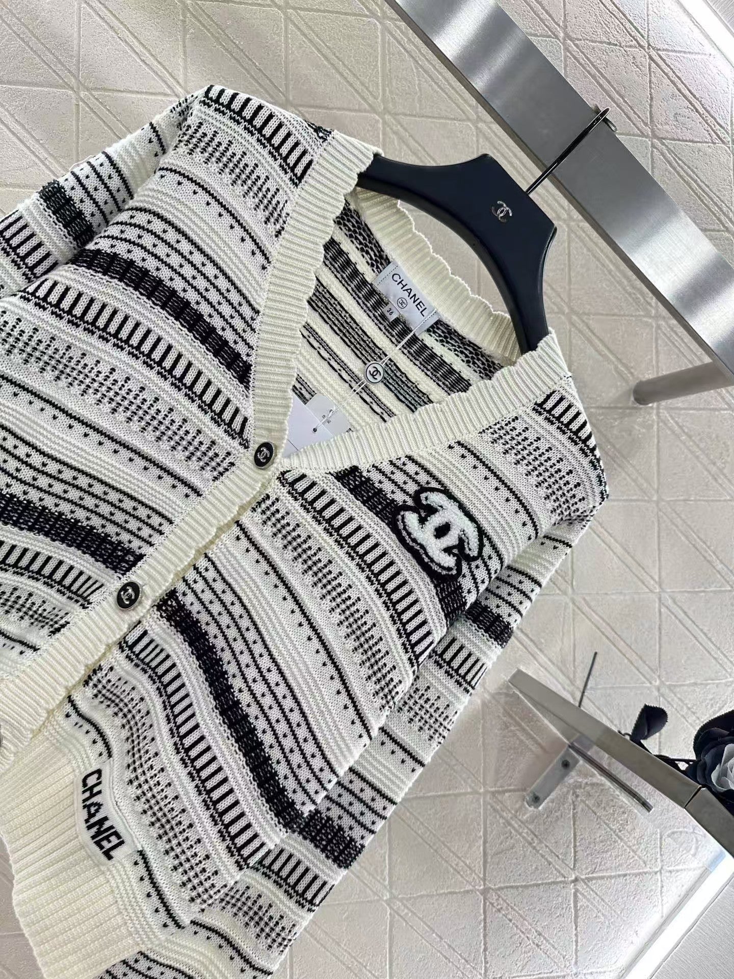 New striped knit cardigan