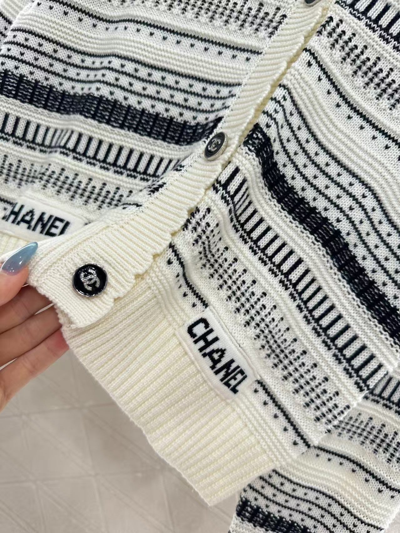 New striped knit cardigan