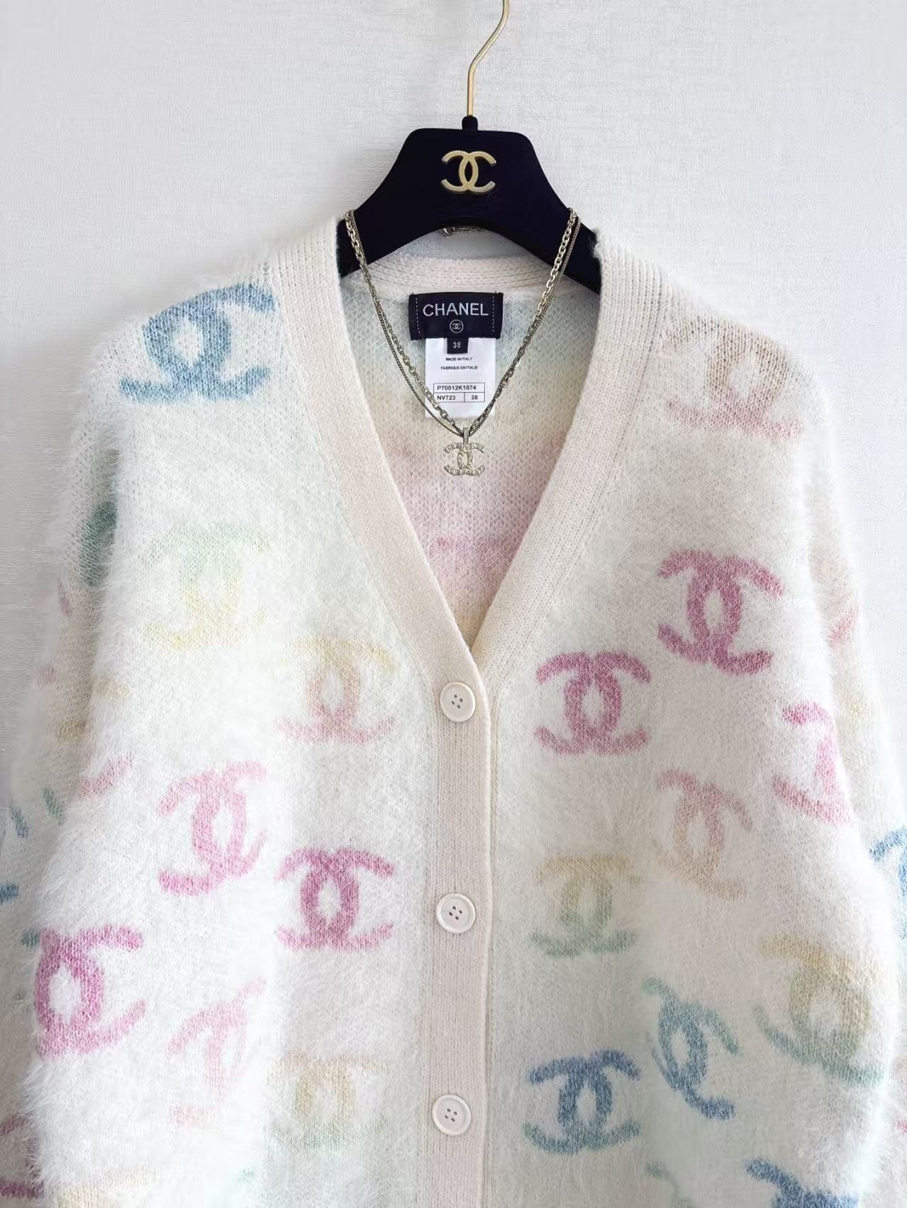 All-over logo knitted cardigan