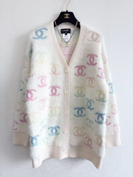 All-over logo knitted cardigan