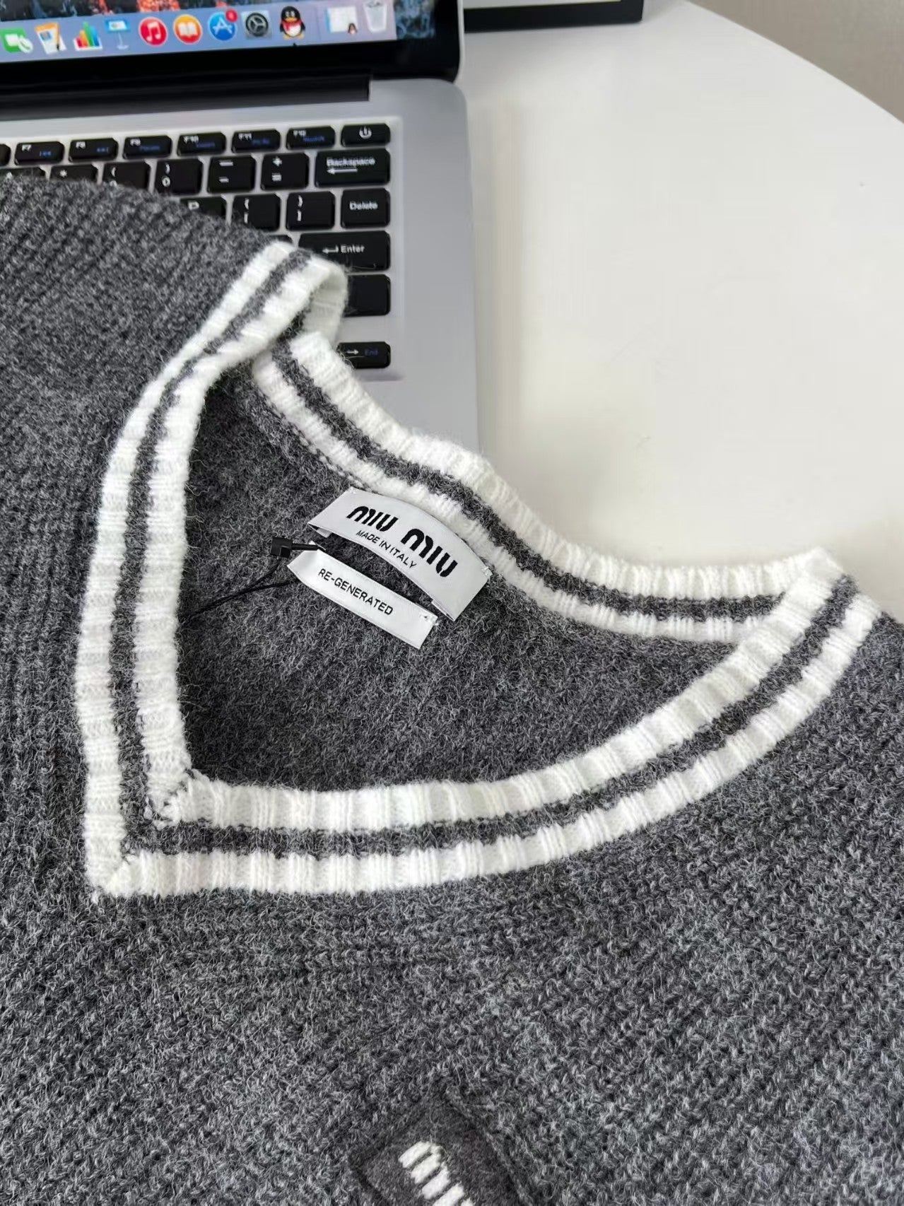 V-neck knit sweater