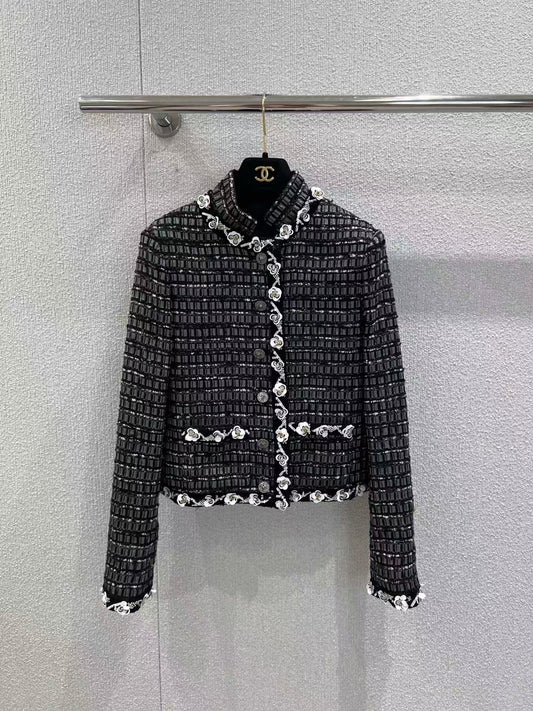 Heavy sequined tweed jacket