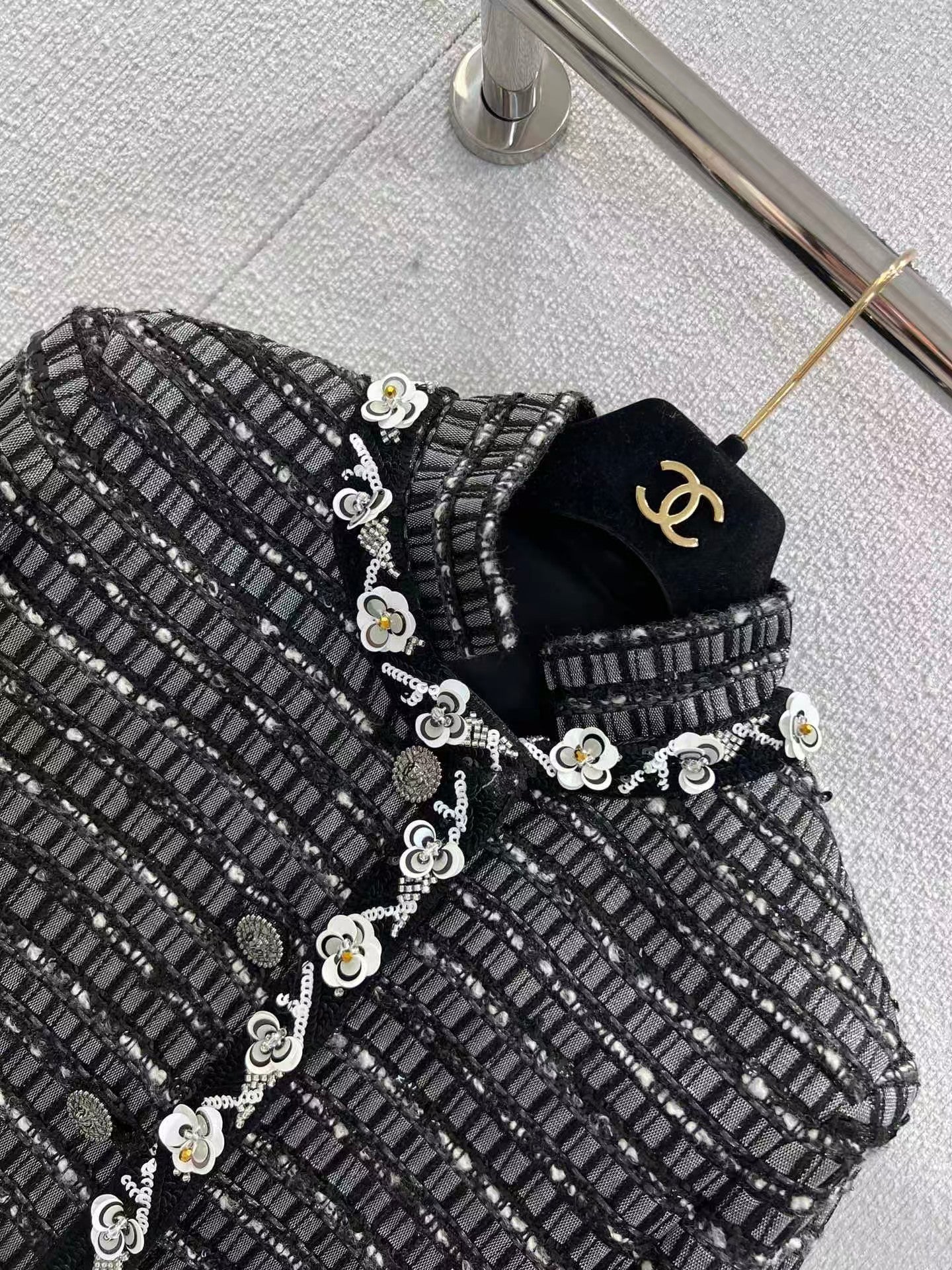 Heavy sequined tweed jacket