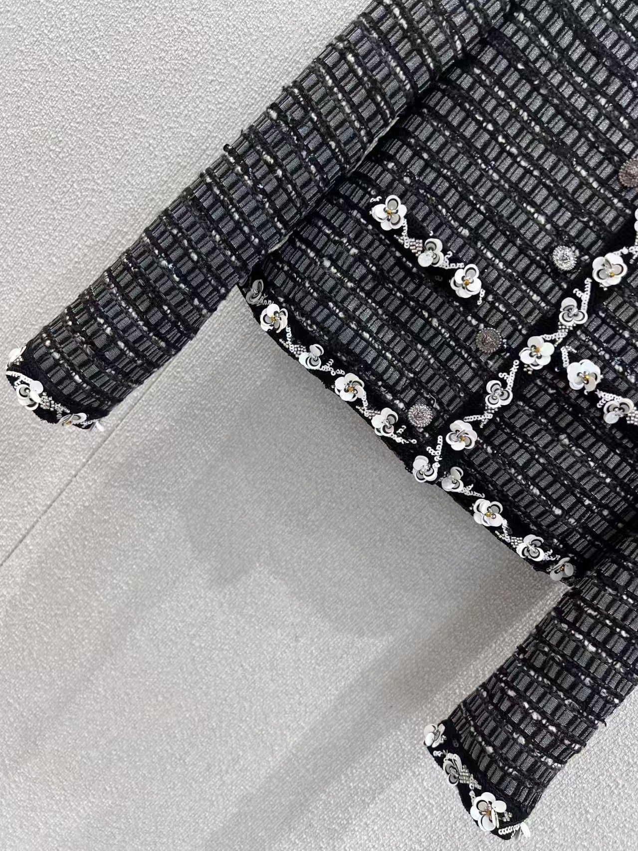 Heavy sequined tweed jacket