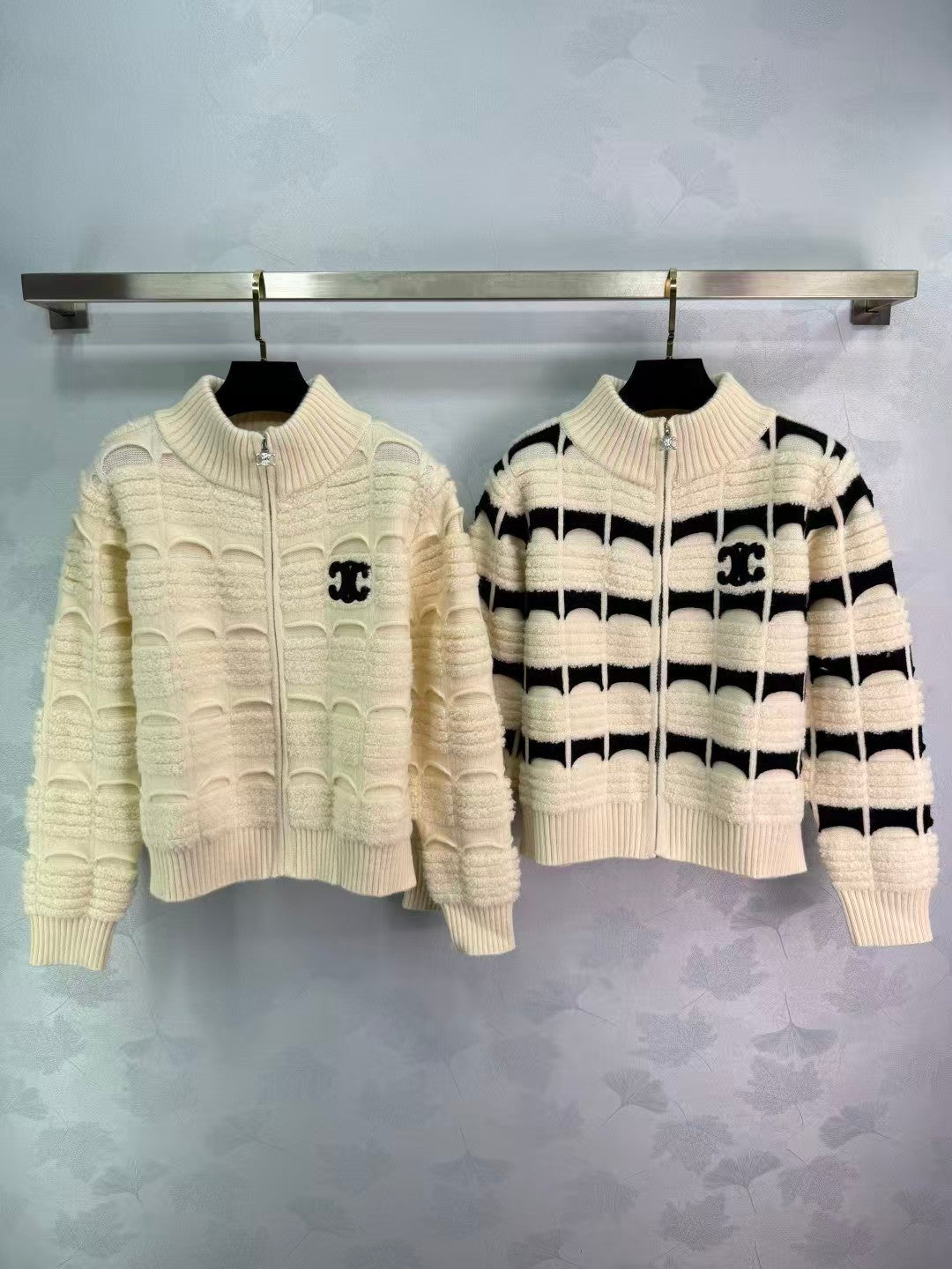 Diamond pattern knit cardigan