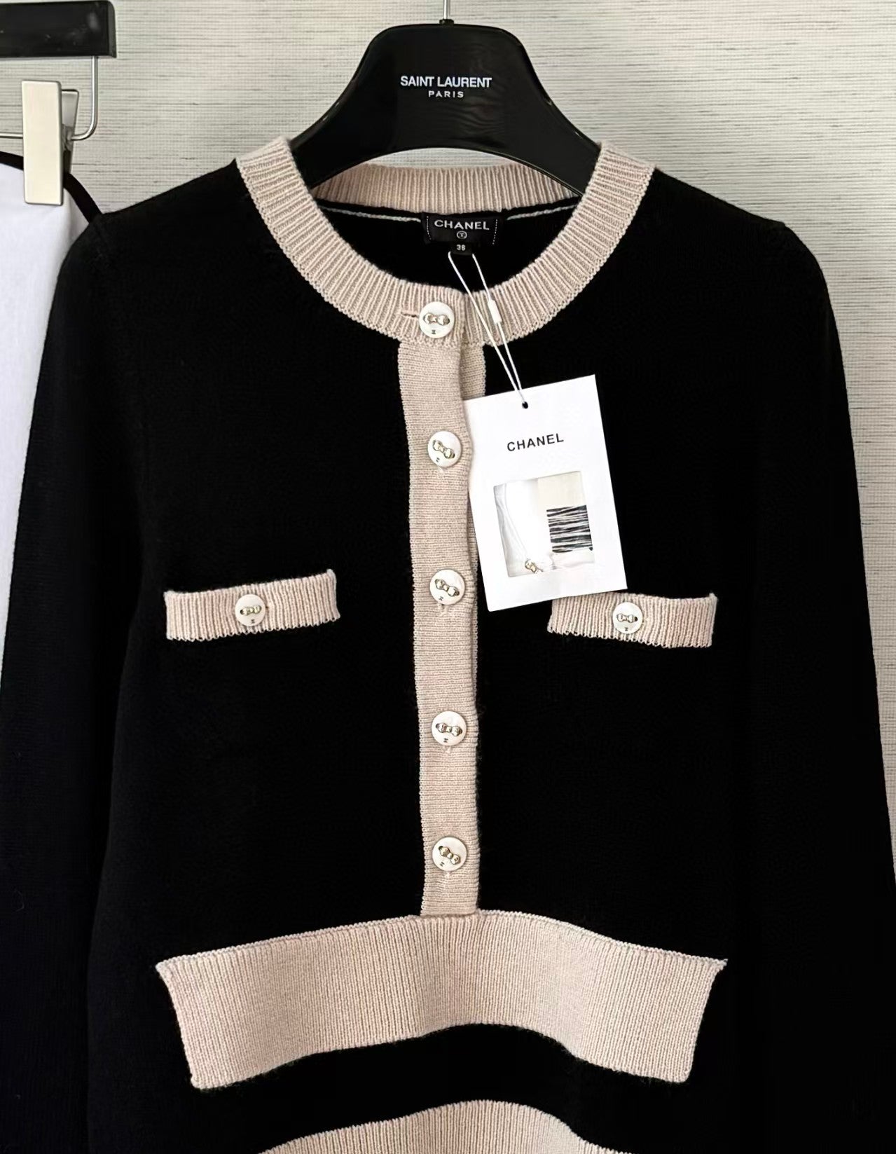 Bow-tie button-down cardigan