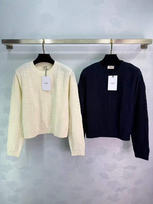 Arc de Triomphe Pattern Knit Sweater
