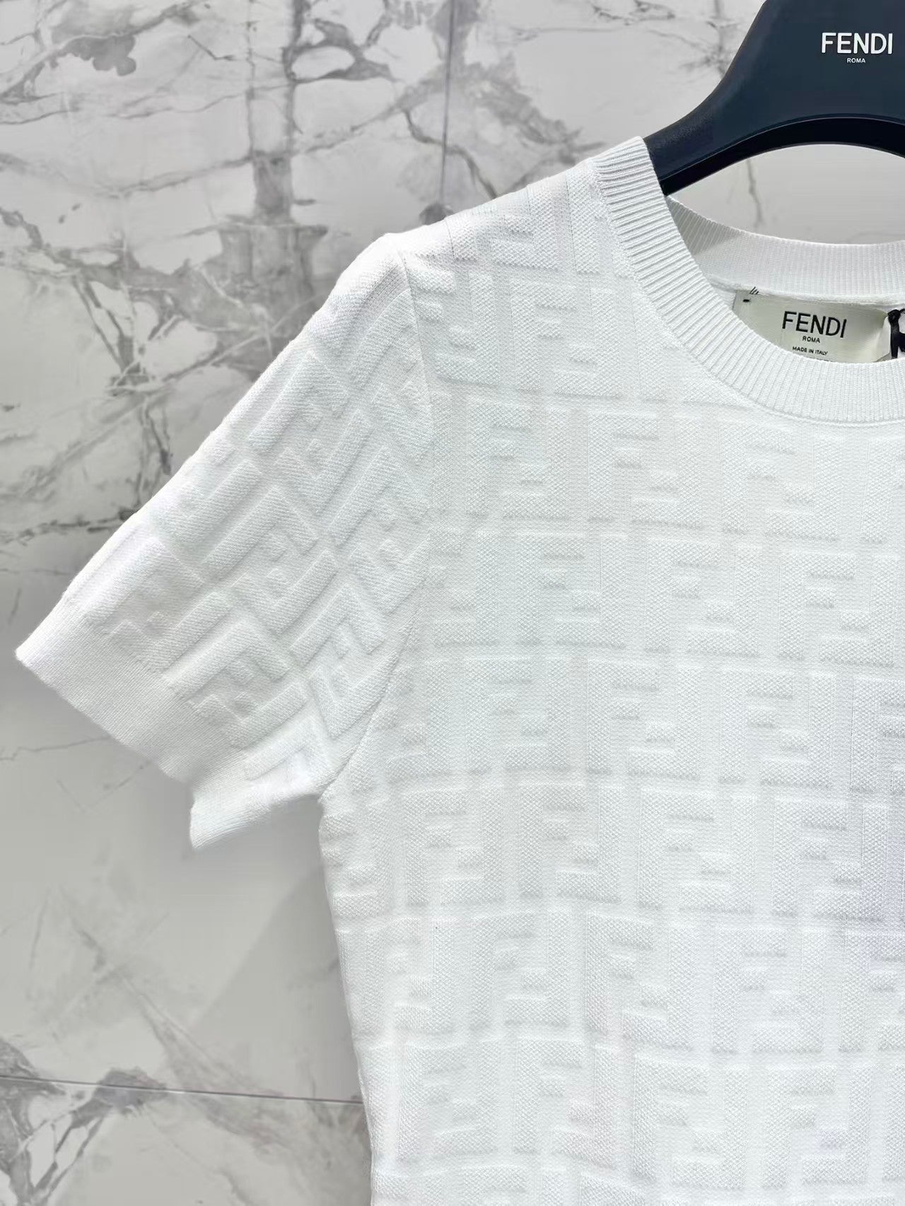 Embossed letter 3D logo knitted dress