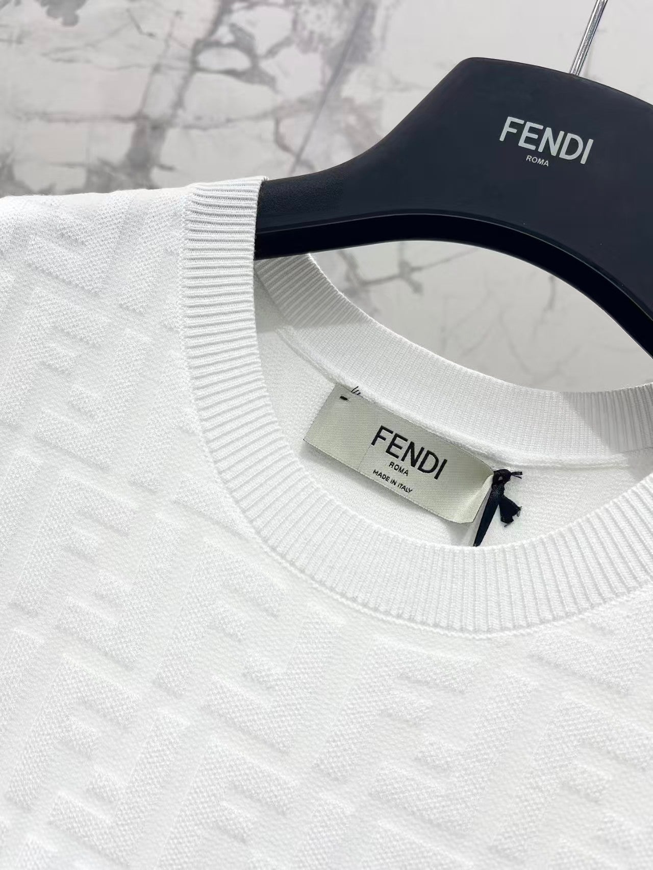 Embossed letter 3D logo knitted dress