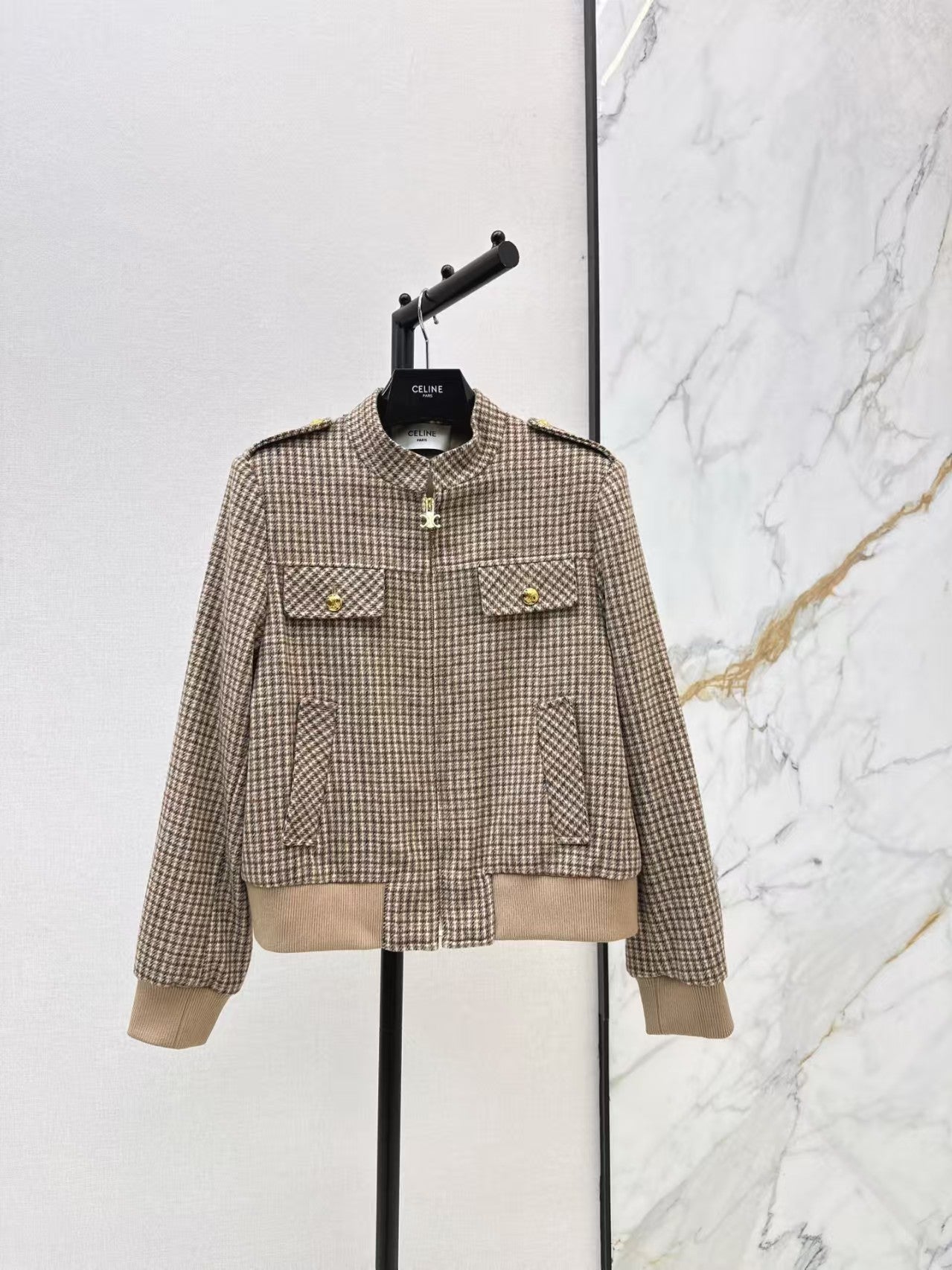 Latest wool houndstooth jacket