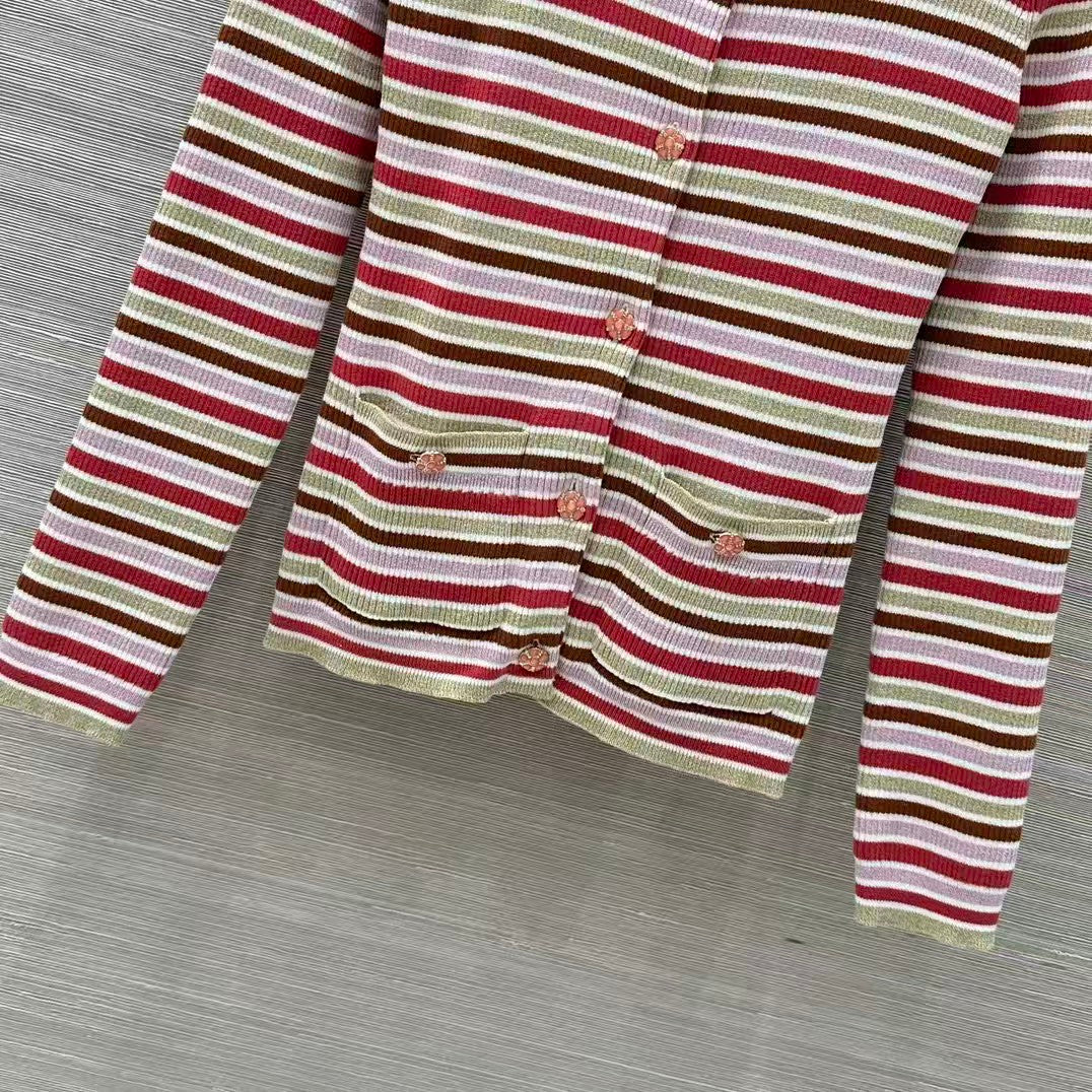 Gold striped cardigan