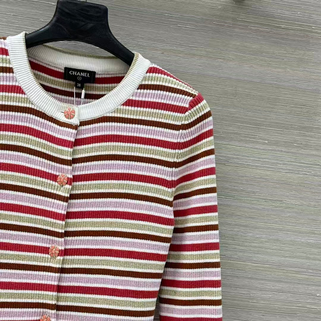Gold striped cardigan
