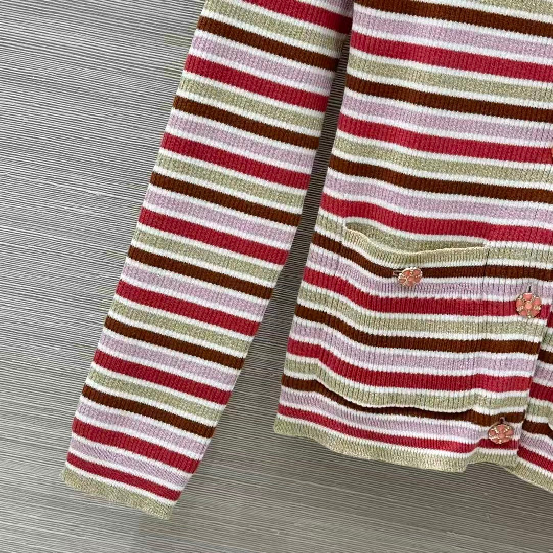 Gold striped cardigan