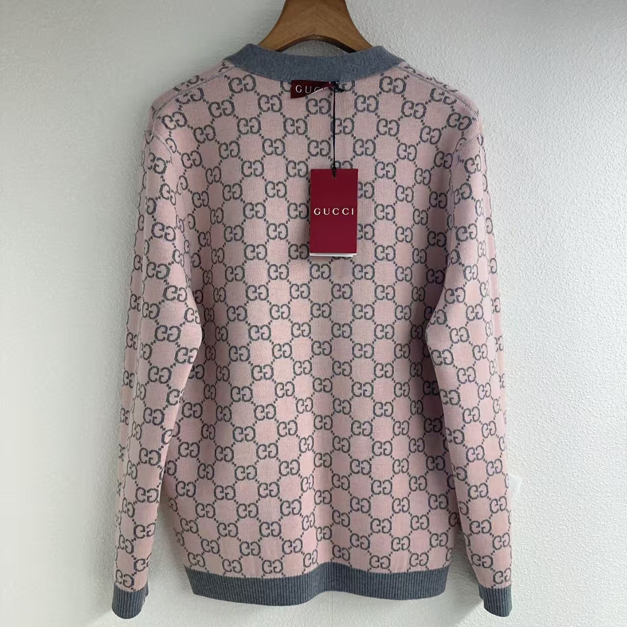 Reversible color-block jacquard knit cardigan