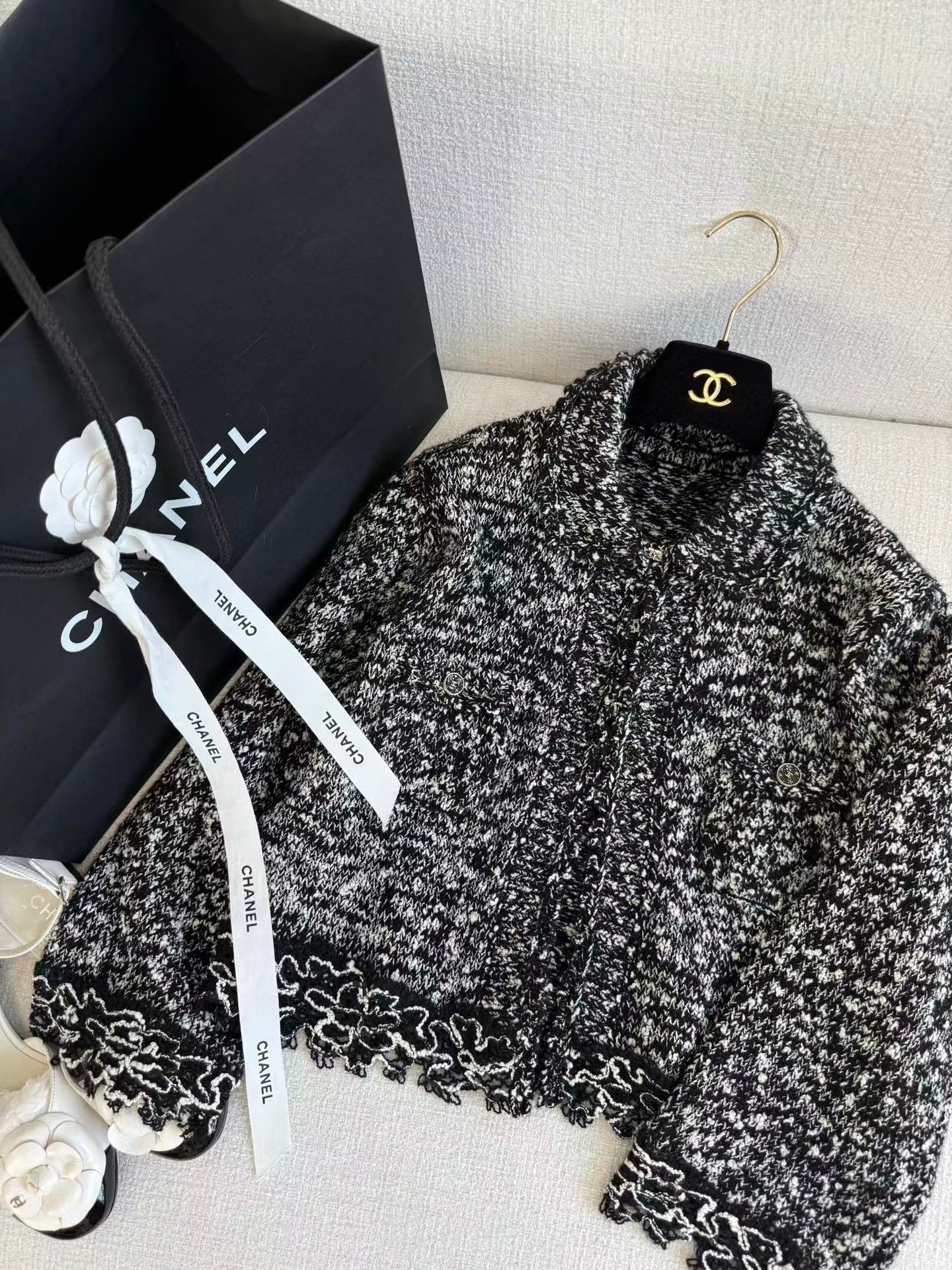 Embroidered and lace patchwork cardigan
