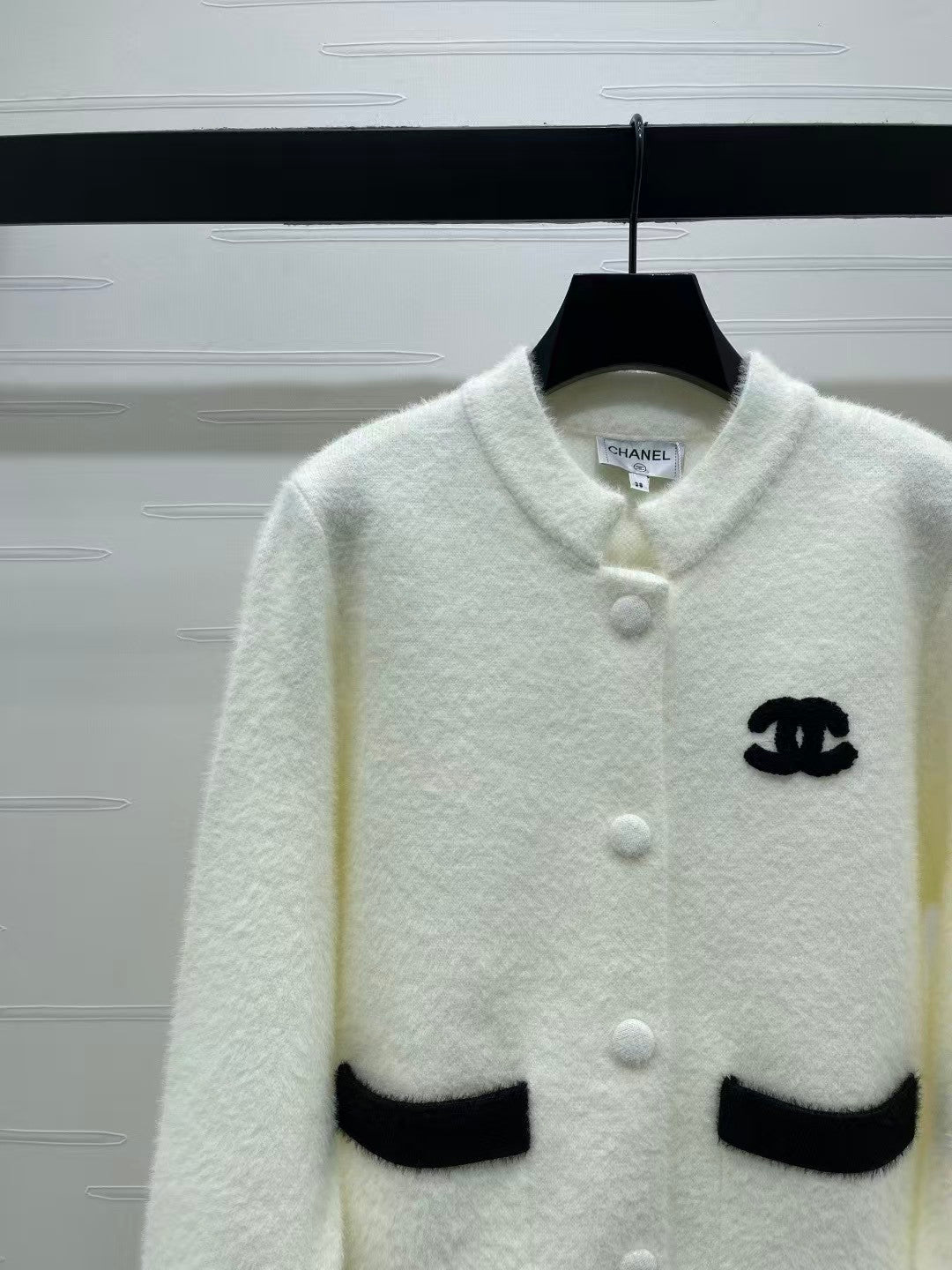Mink velvet round-neck long-sleeved cardigan