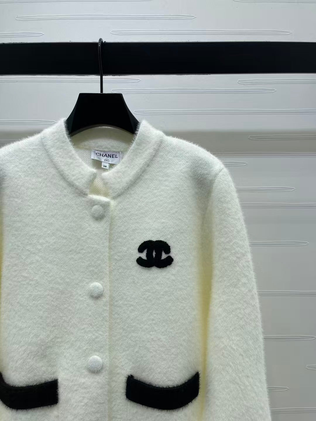 Mink velvet round-neck long-sleeved cardigan