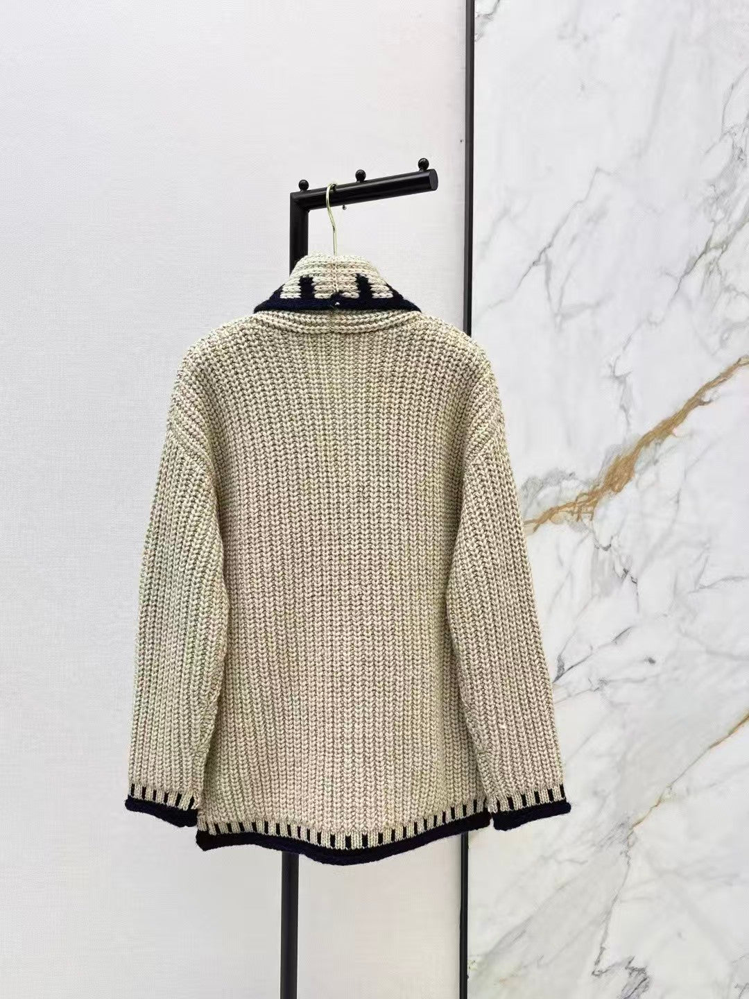 Chunky knit crochet sweater coat