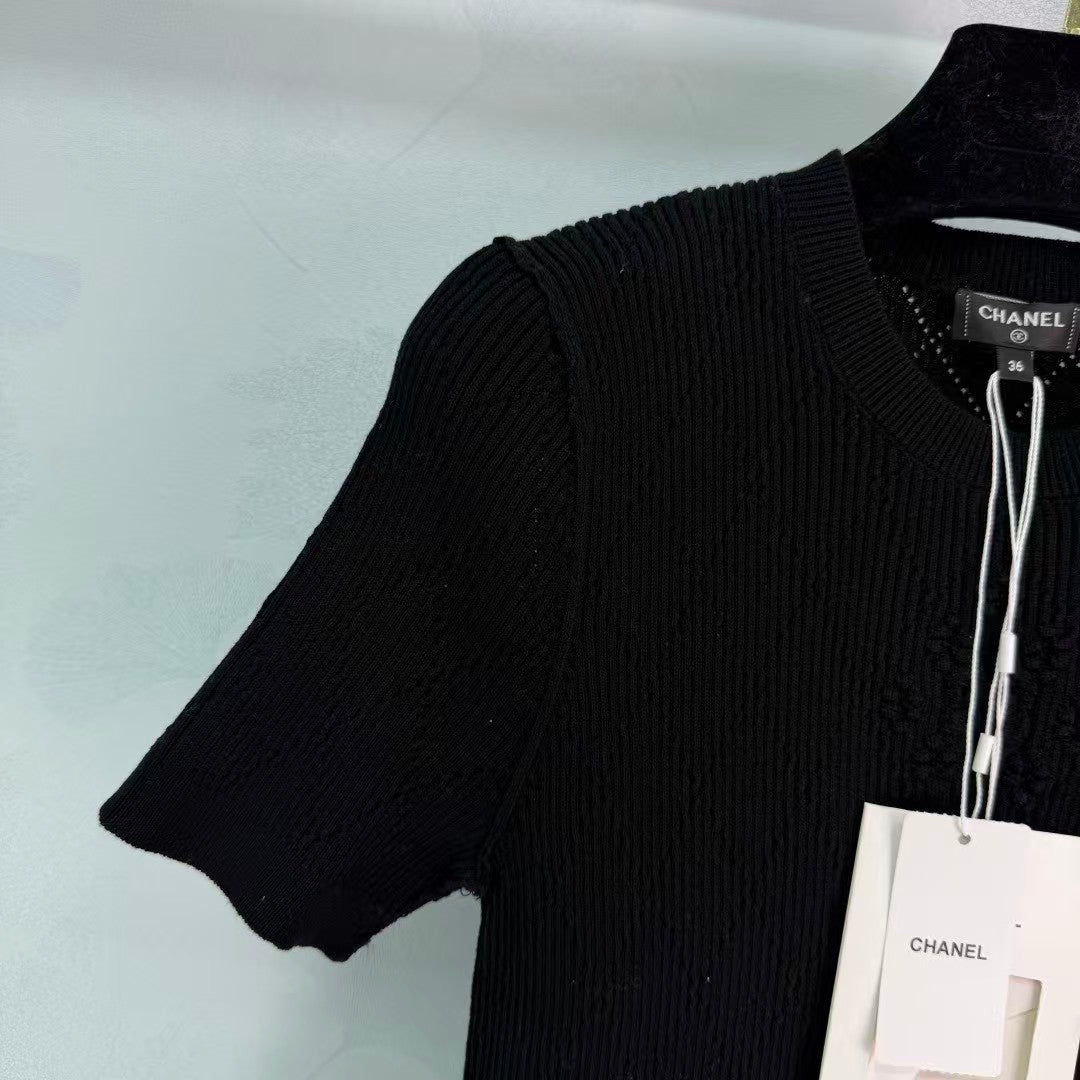 2026 New Knitted Short-Sleeved Top