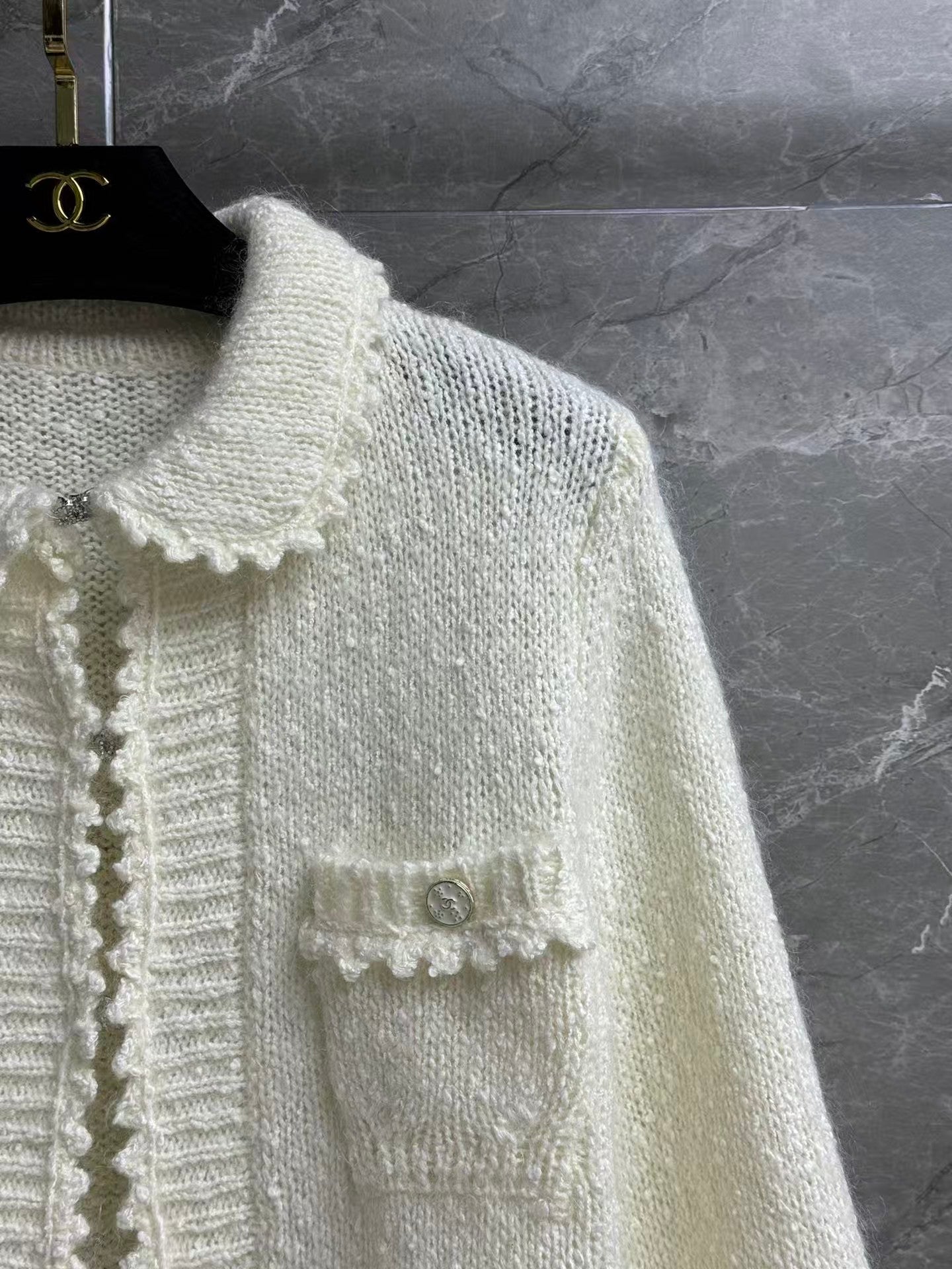 New lace-trimmed cardigan