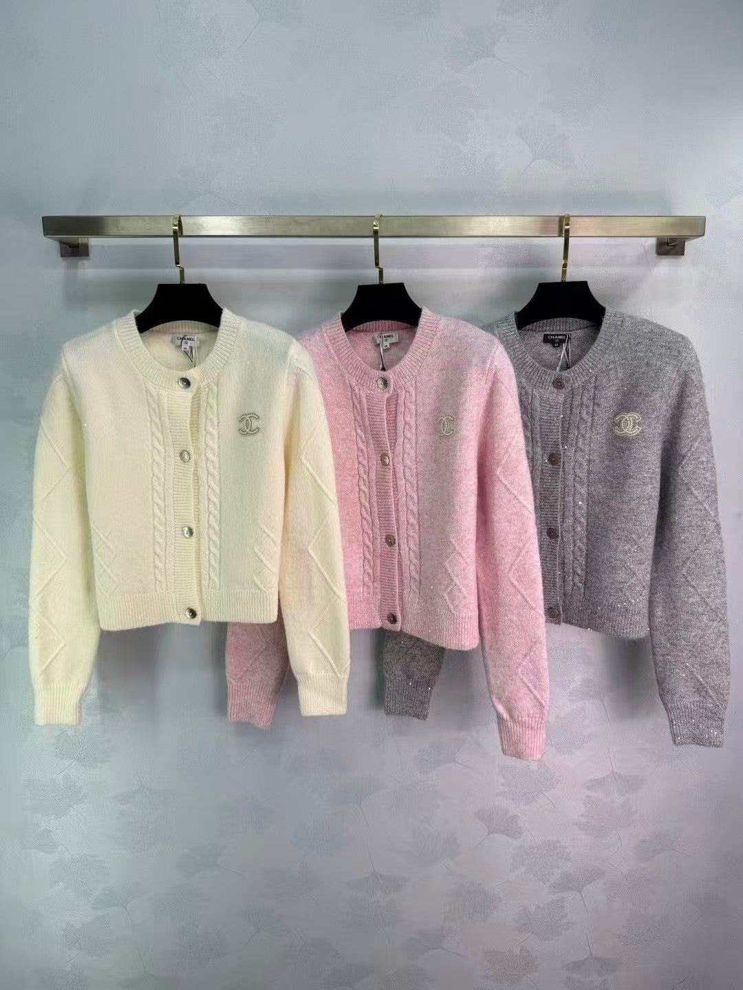 26 New Cable Knit Crew Neck Long Sleeve Cardigan