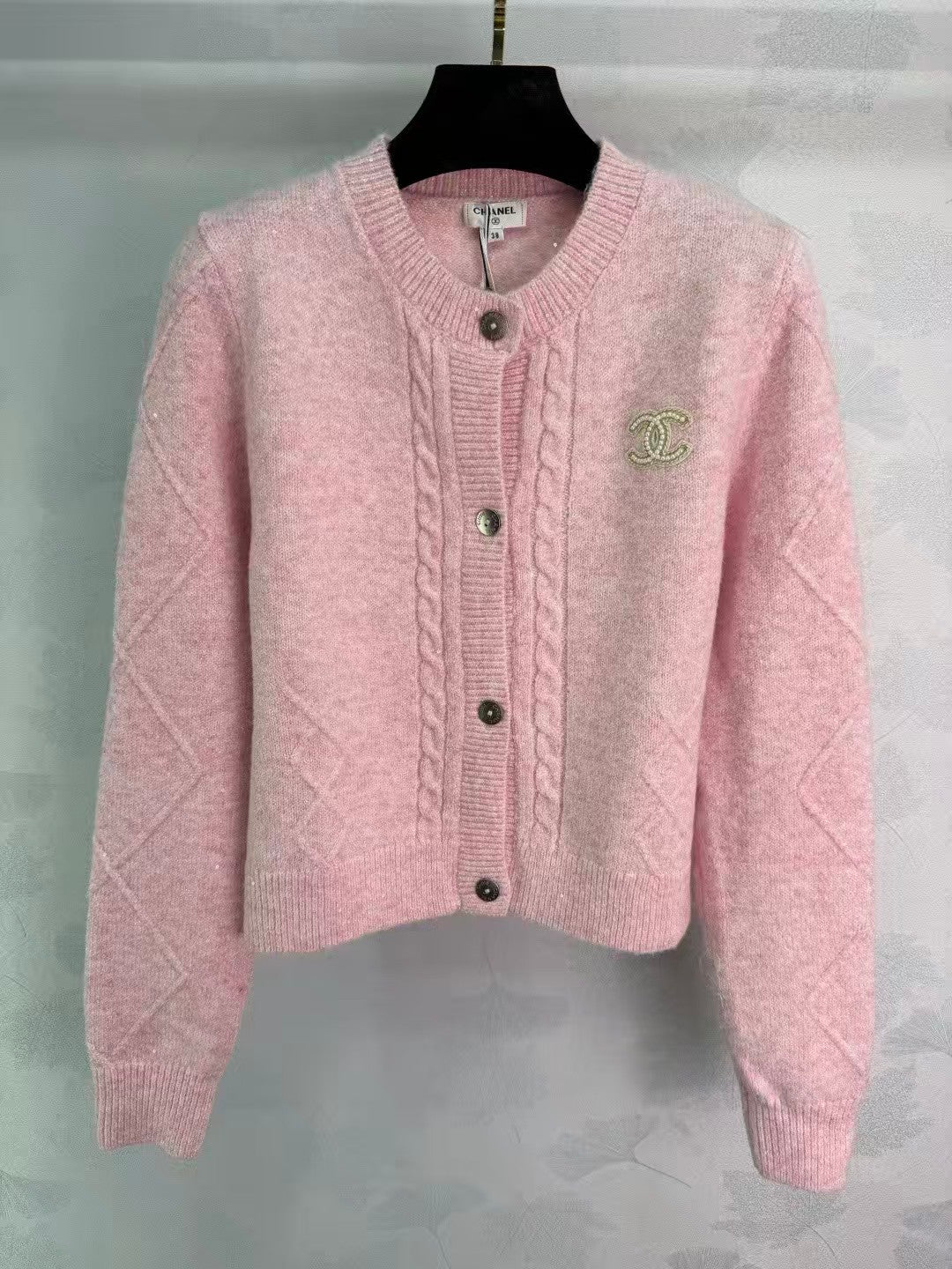 26 New Cable Knit Crew Neck Long Sleeve Cardigan