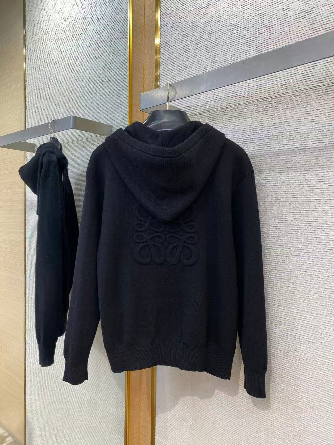 3D Embossed Zipper Hooded Jacket