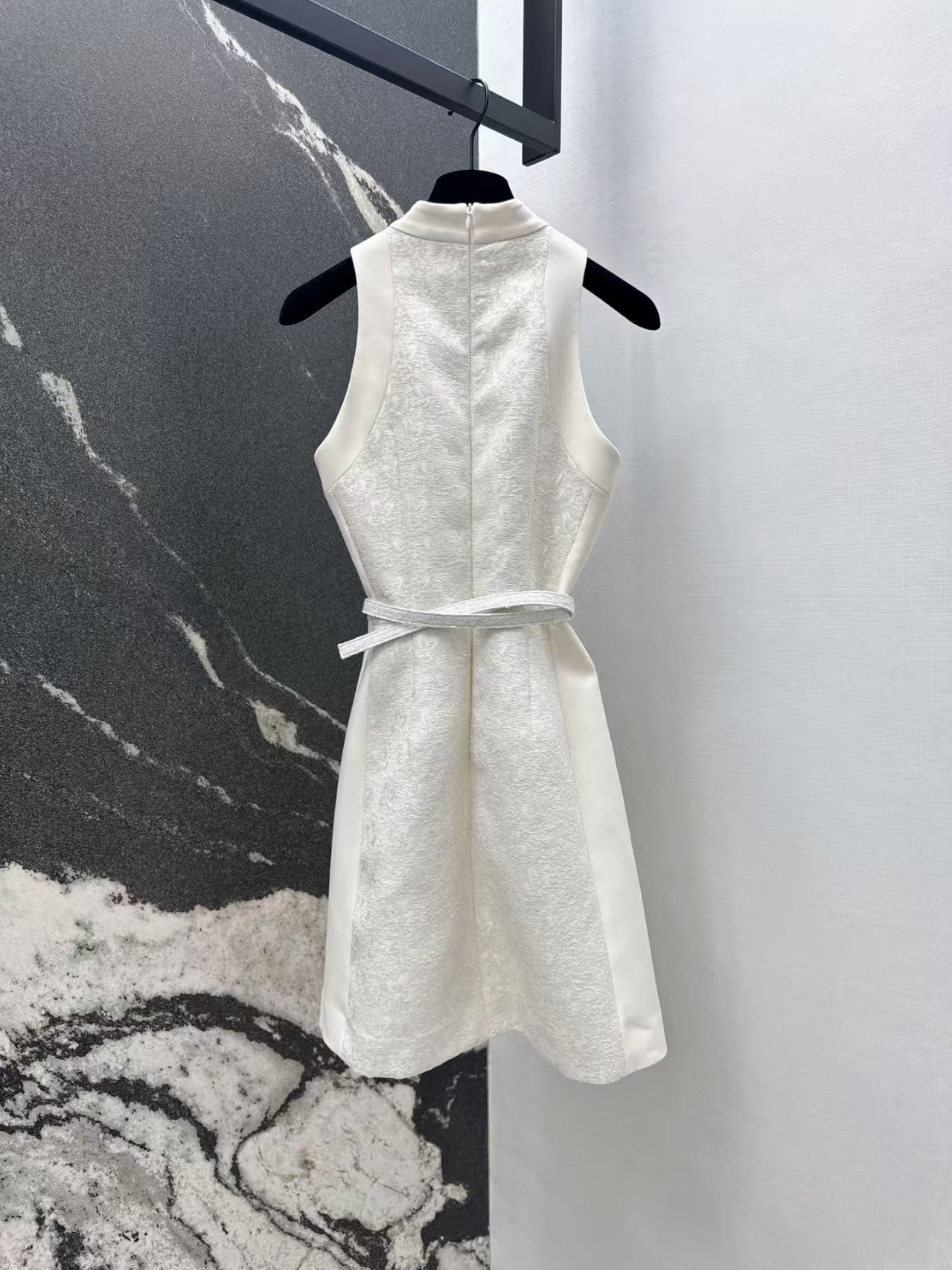 26. Embossed Jacquard Belted Dress