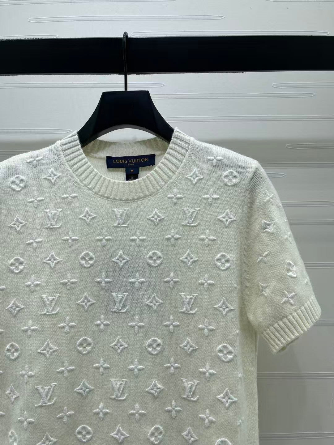 26 Embroidered Jacquard Knit Short-Sleeve Top
