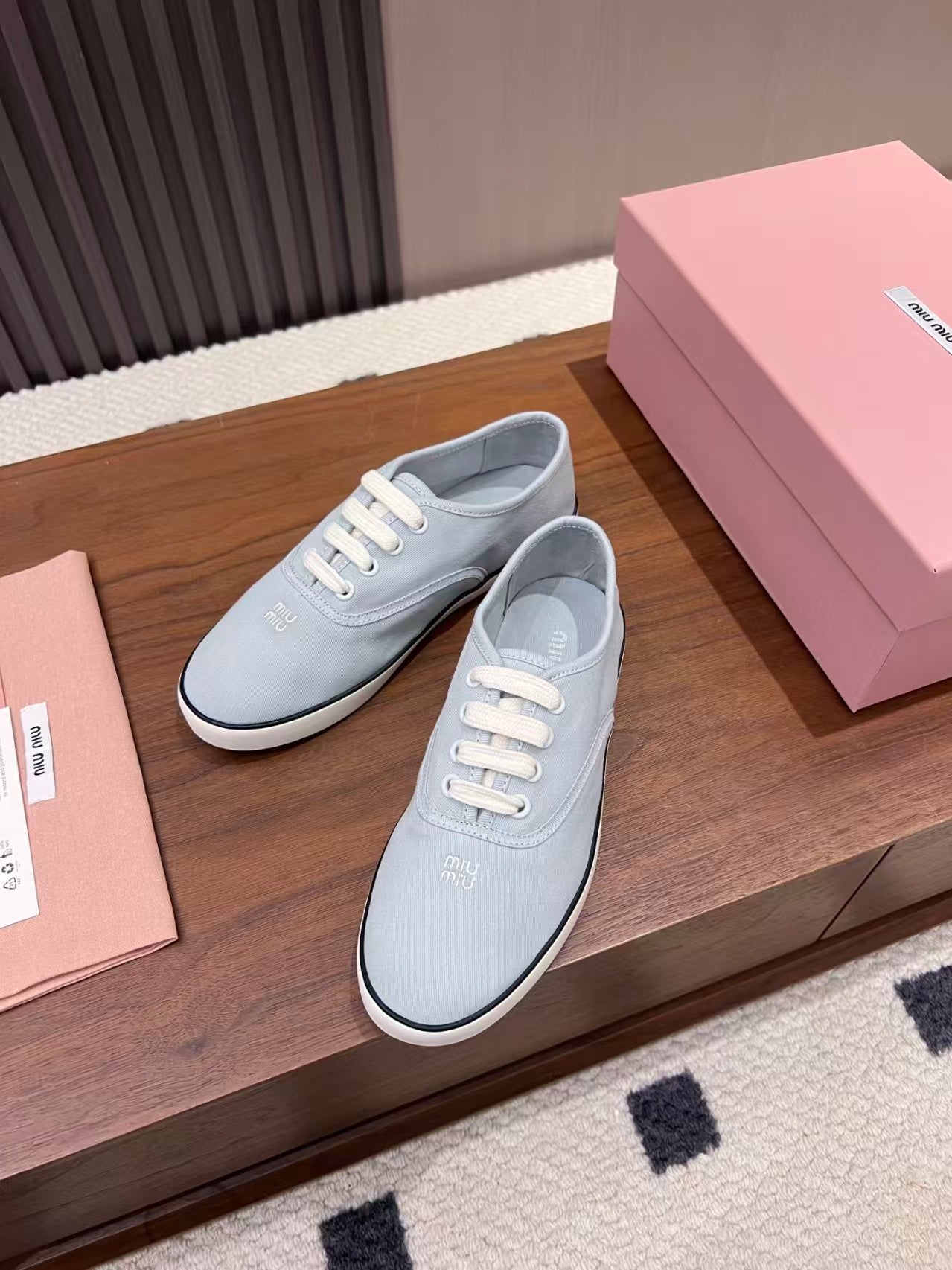 26ss logo-embellished canvas athletic flats