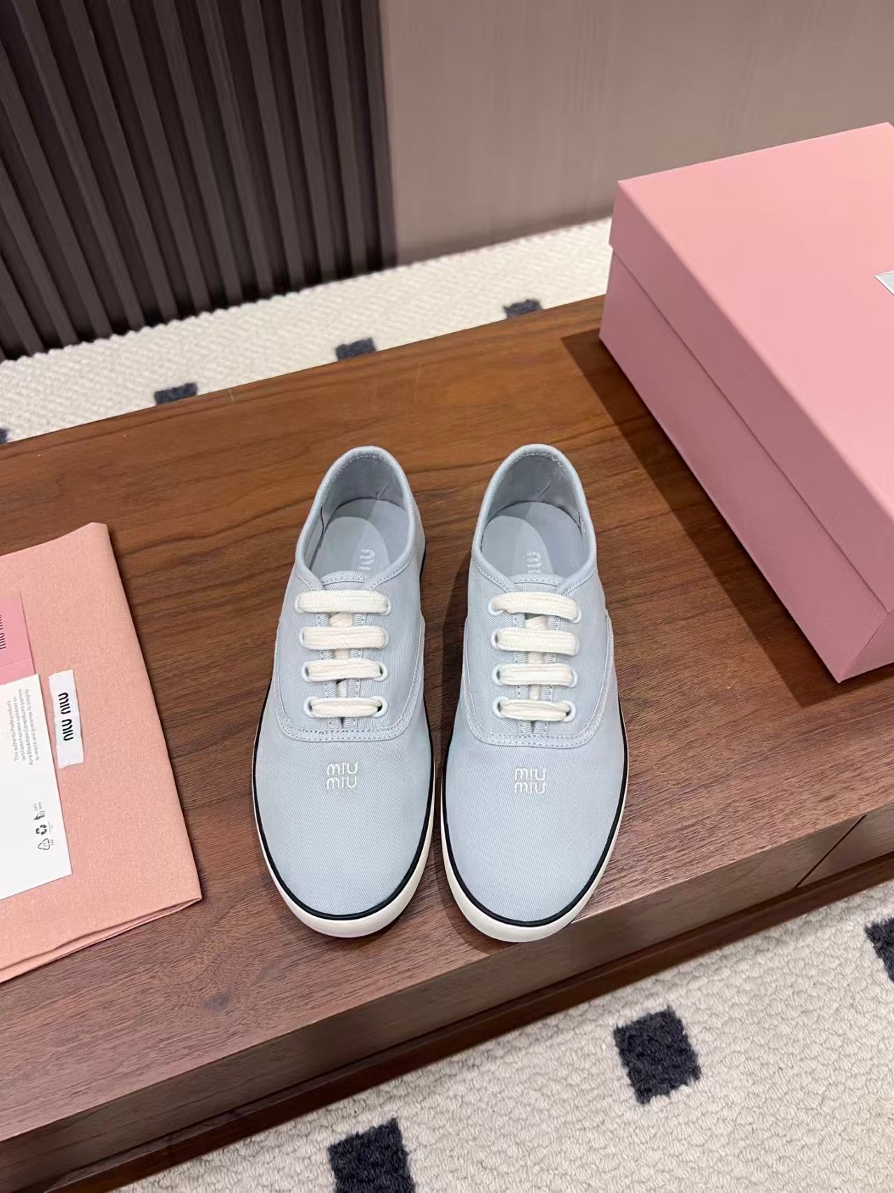 26ss logo-embellished canvas athletic flats