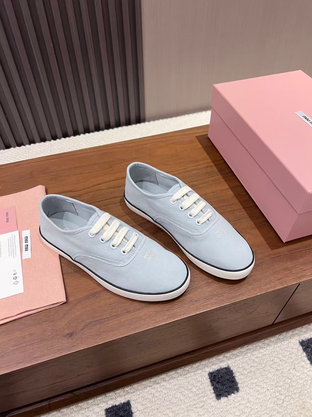 26ss logo-embellished canvas athletic flats