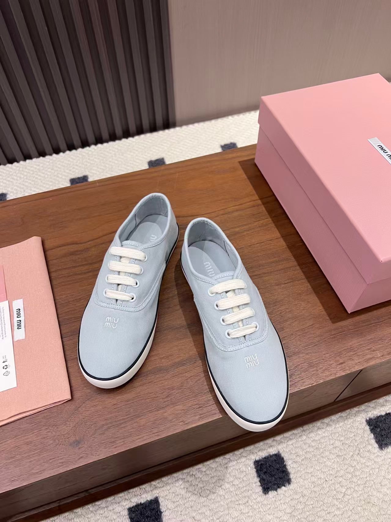 26ss logo-embellished canvas athletic flats