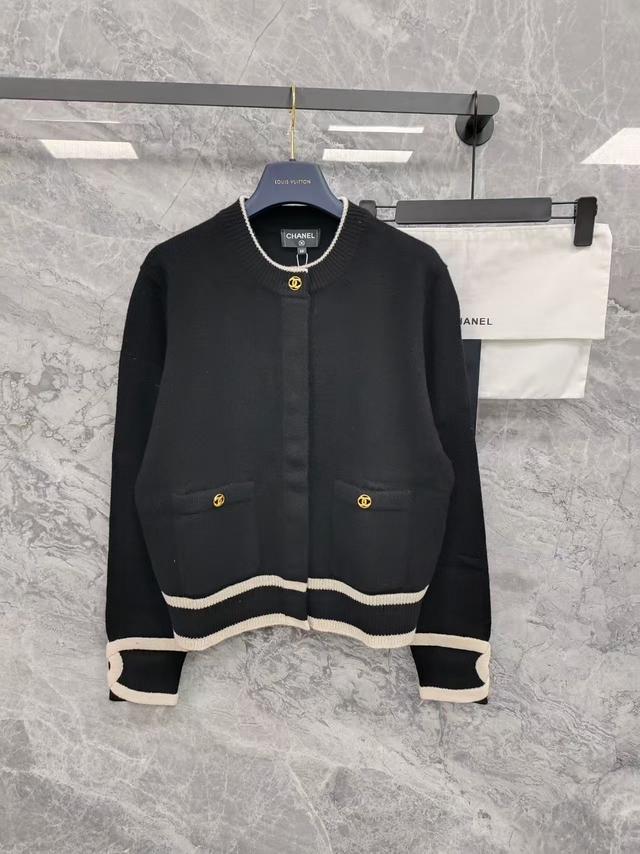 🔥🔥🔥26SS New Color Block Knit Cardigan