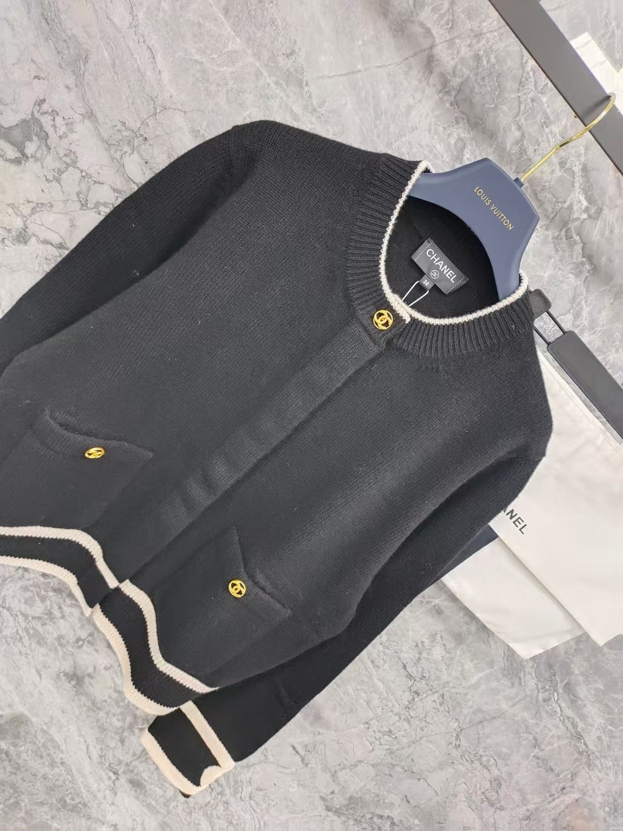 🔥🔥🔥26SS New Color Block Knit Cardigan
