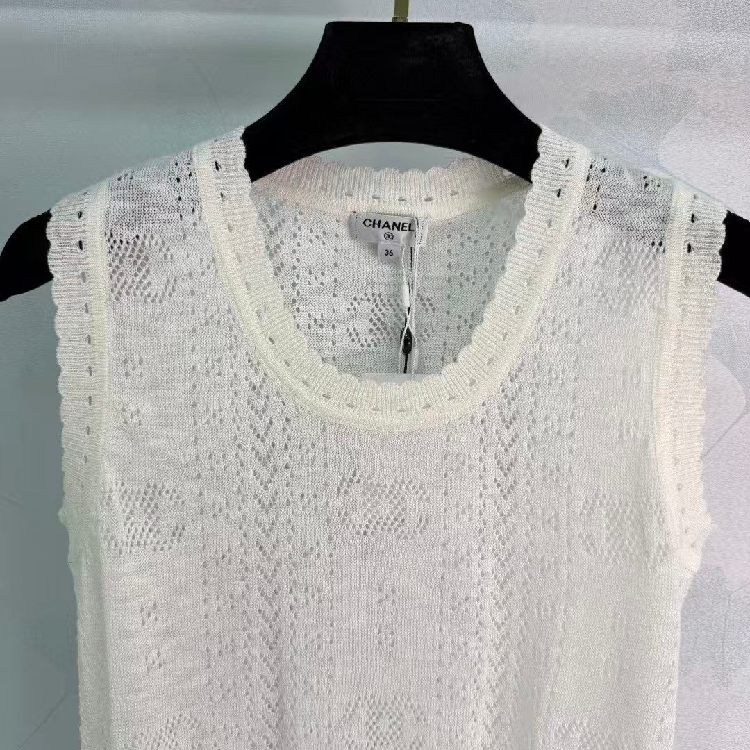 26SS New Hollow-out Knitted Vest