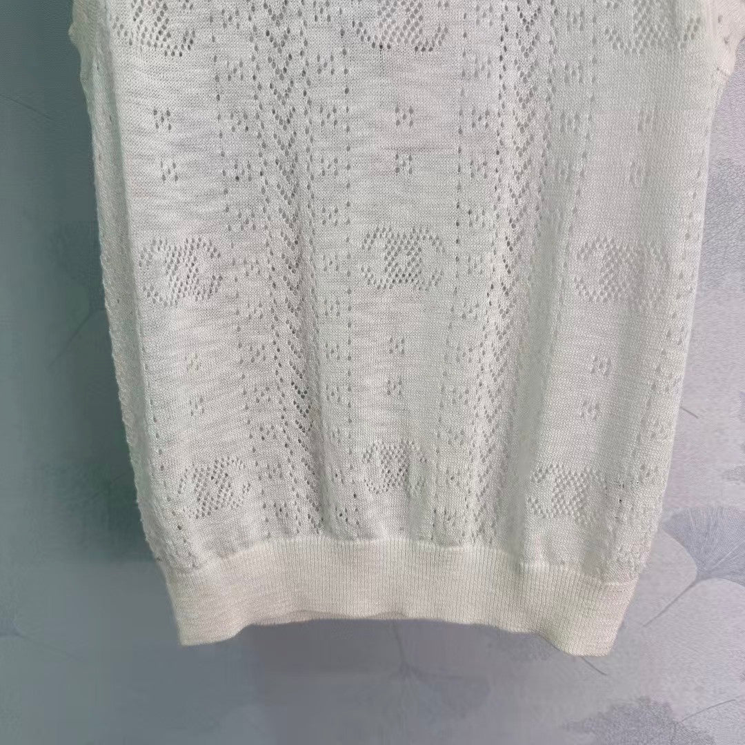 26SS New Hollow-out Knitted Vest