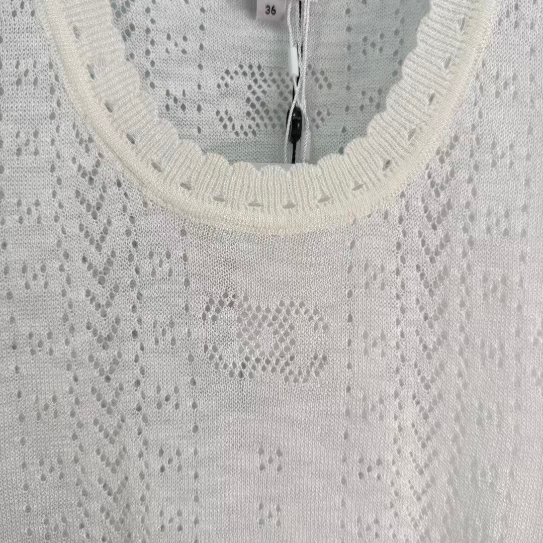 26SS New Hollow-out Knitted Vest