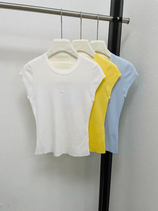 26SS logo embroidered short-sleeved shirt