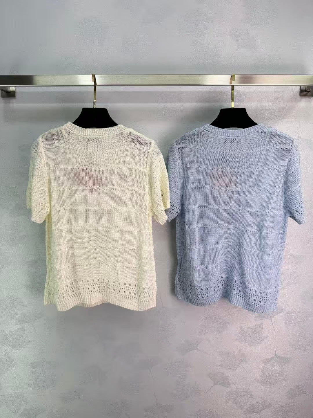 26SS Pearl Hollow-out Knit T-shirt