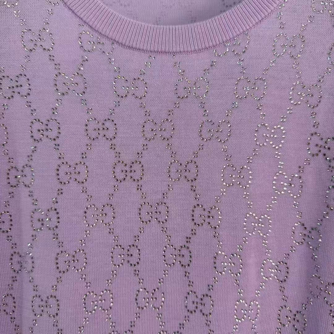 26SS New Purple Glitter Knitwear