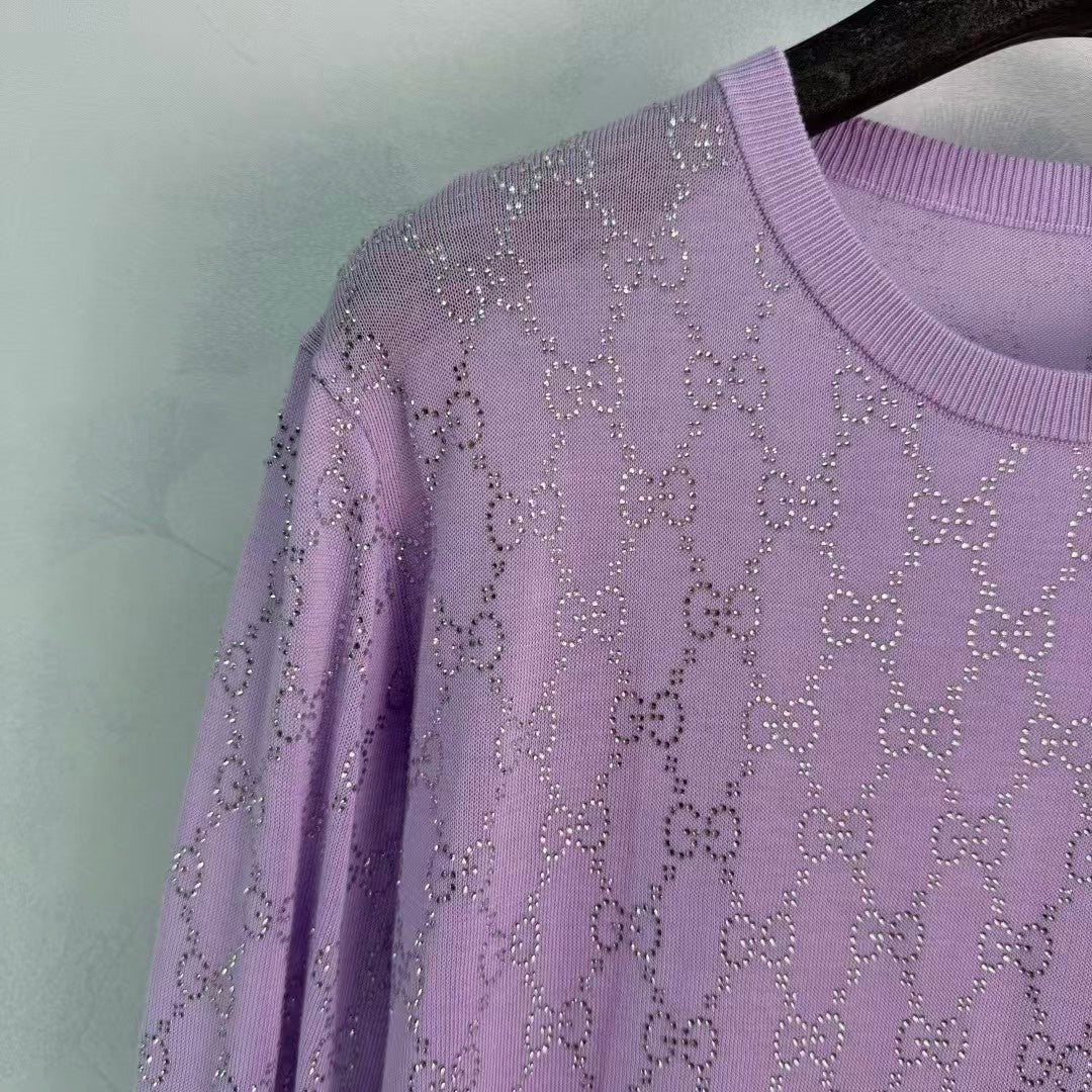 26SS New Purple Glitter Knitwear