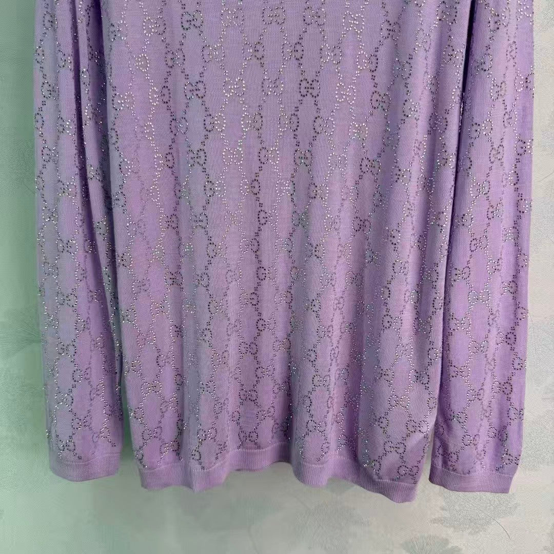 26SS New Purple Glitter Knitwear