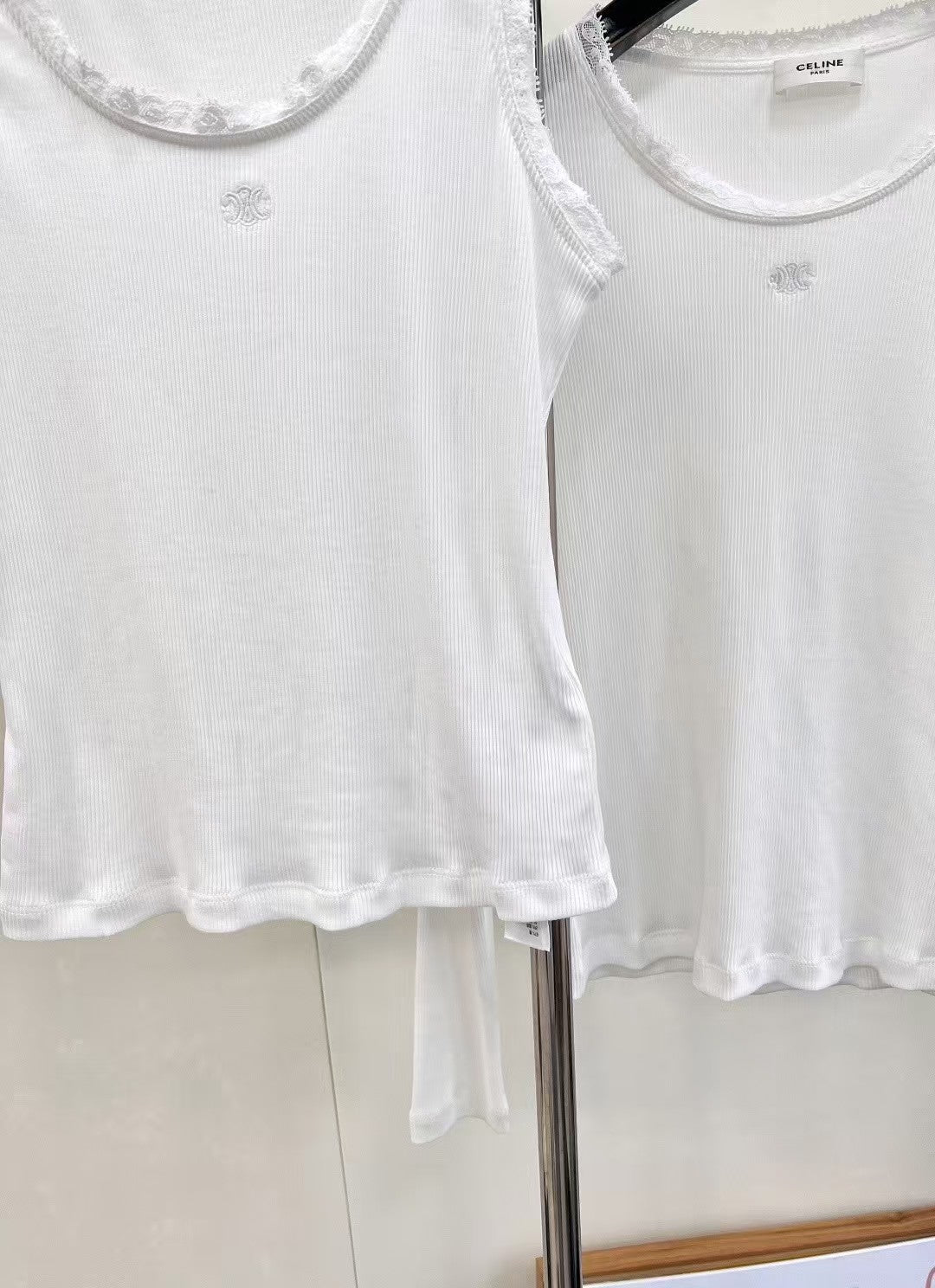 White Embroidered Lace T-shirt