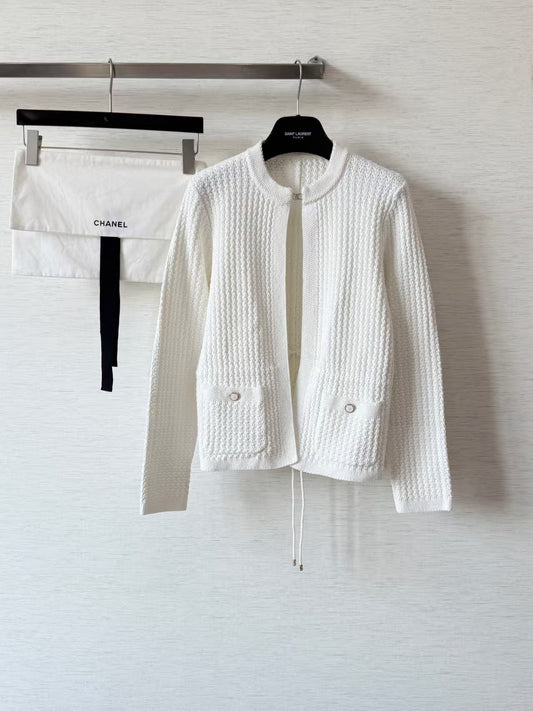 26ss Waist-cinching Long-sleeved Knit Cardigan
